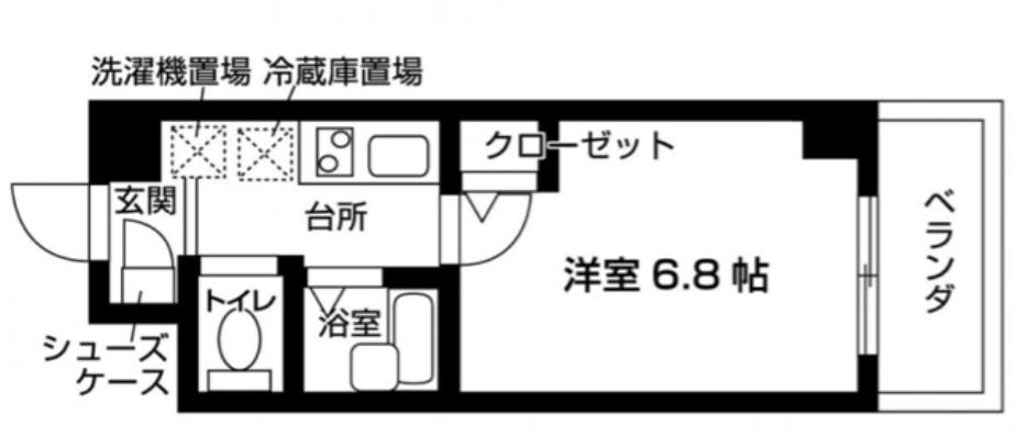 レジディア中野富士見台(1K/4階)の間取り写真