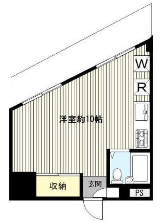 コーポラス城田(ワンルーム/4階)の間取り写真