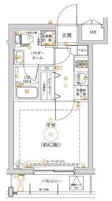 LUMEED横濱山手(1K/2階)の間取り写真