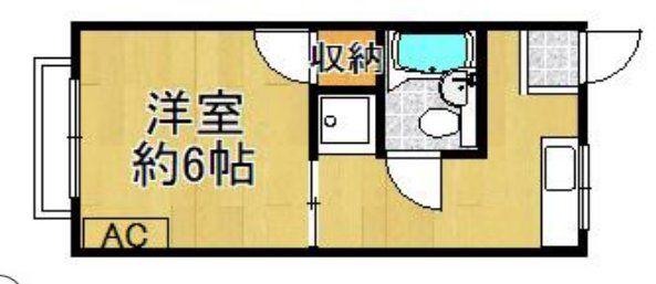 第二植原マンション(1K/3階)の間取り写真