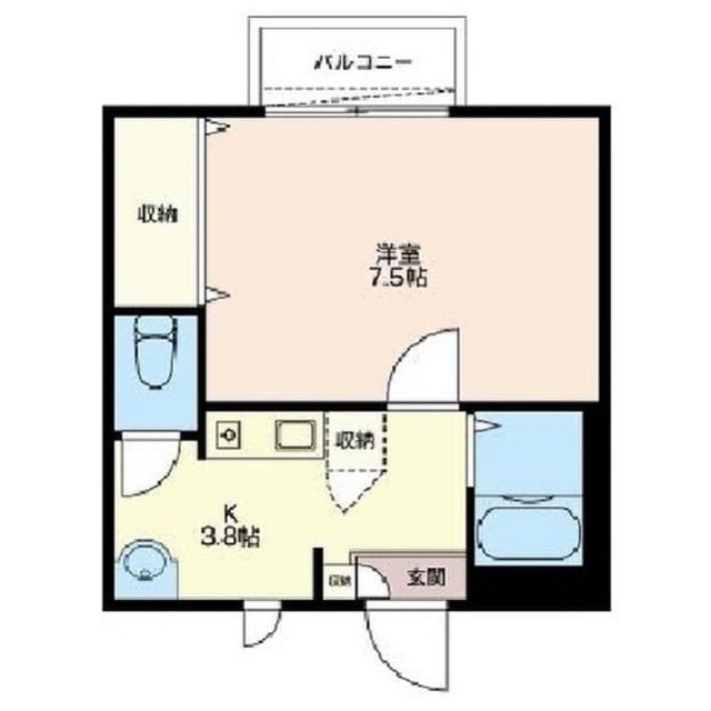 ティアナS(1K/2階)の間取り写真