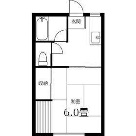 フジハイツ11号館(1K/2階)の間取り写真