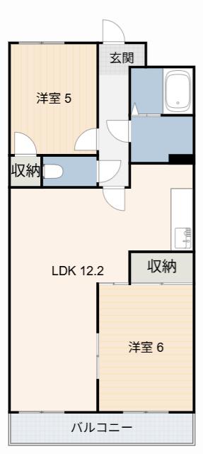 レジデンス東刈谷II(2LDK/1階)の間取り写真