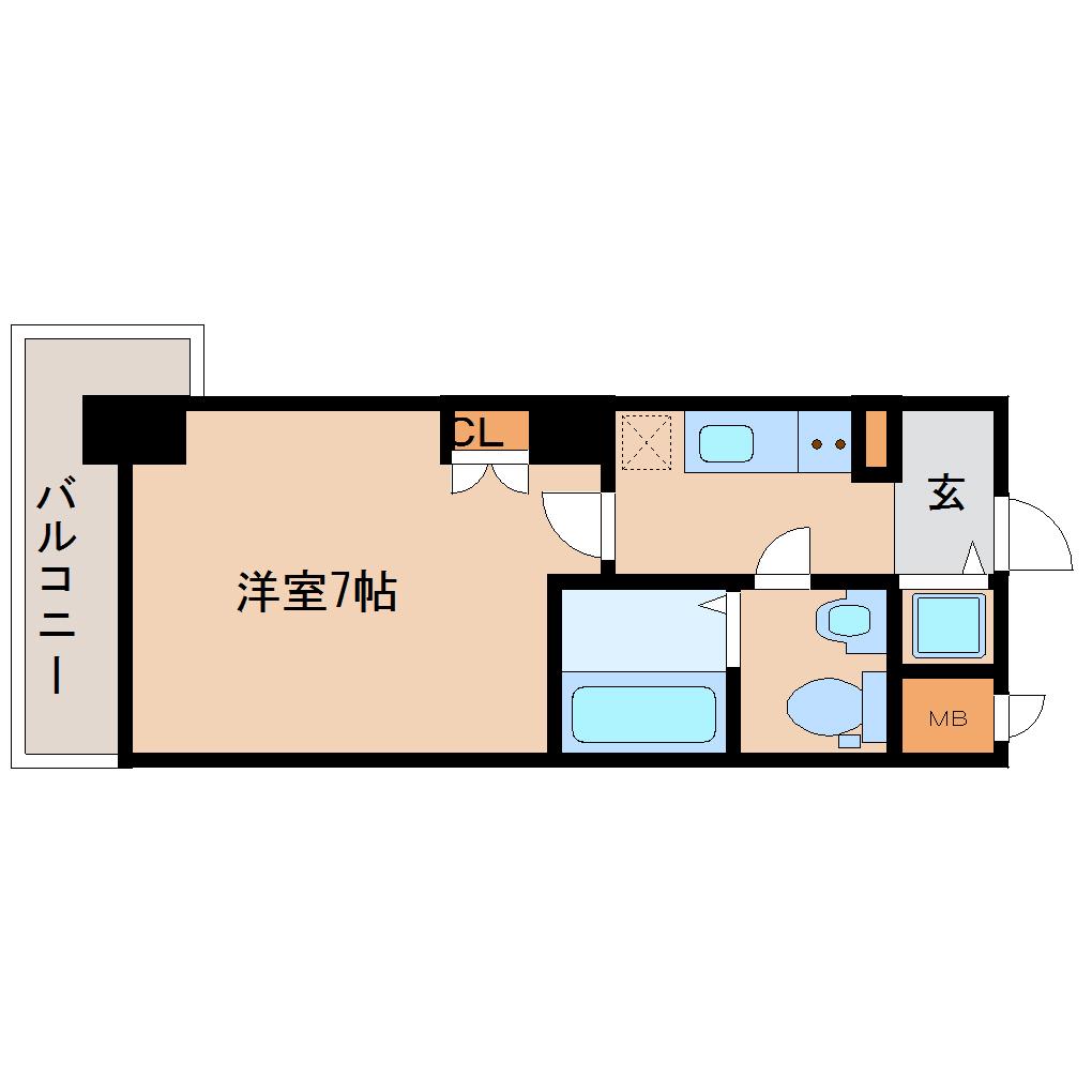 エス・キュート尼崎2(1K/8階)の間取り写真
