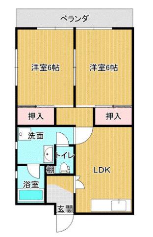プルミエ東和(2LDK/1階)の間取り写真
