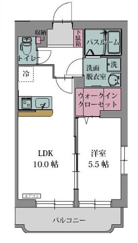 アングルス(1LDK/1階)の間取り写真