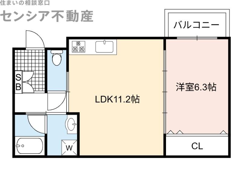 RIHITO鶴見(1LDK/1階)の間取り写真