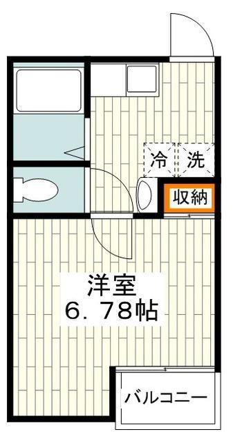 リッチモンド港南台(1K/2階)の間取り写真