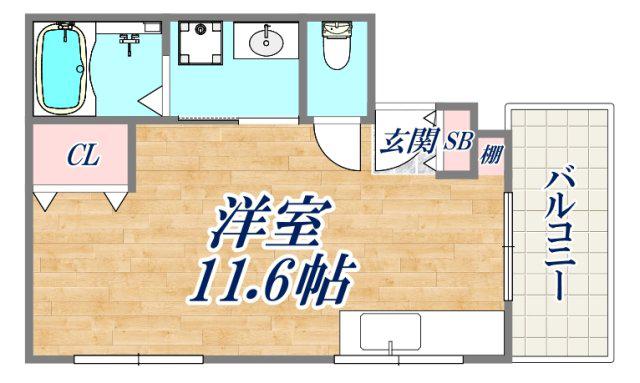 京屋ホームズ(ワンルーム/3階)の間取り写真