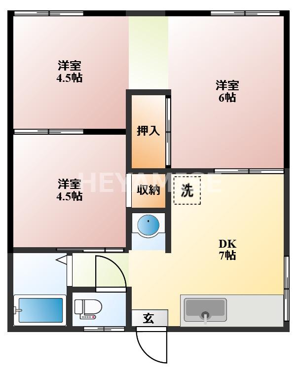 エスポワール本明(3DK/1階)の間取り写真