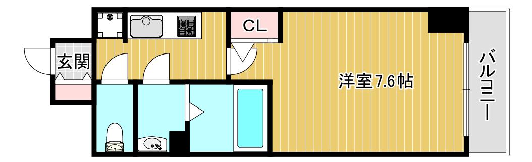 LALA PLACE難波ガルテン(1K/12階)の間取り写真
