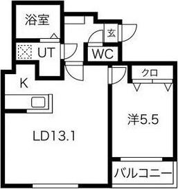 カーサスニップII(1LDK/3階)の間取り写真