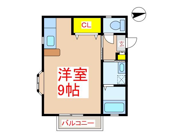スプリング50(ワンルーム/2階)の間取り写真
