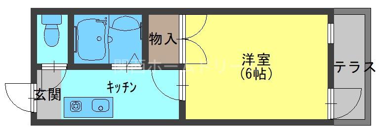 オペルII番館(1K/1階)の間取り写真