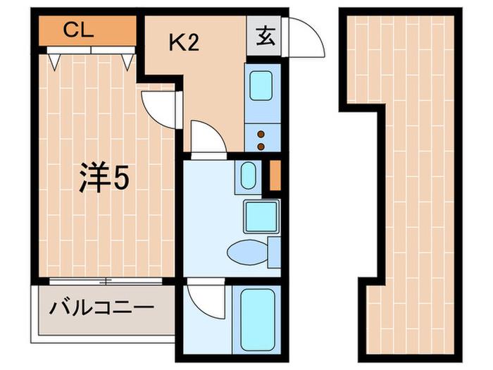 フレシールメゾン(1K/2階)の間取り写真