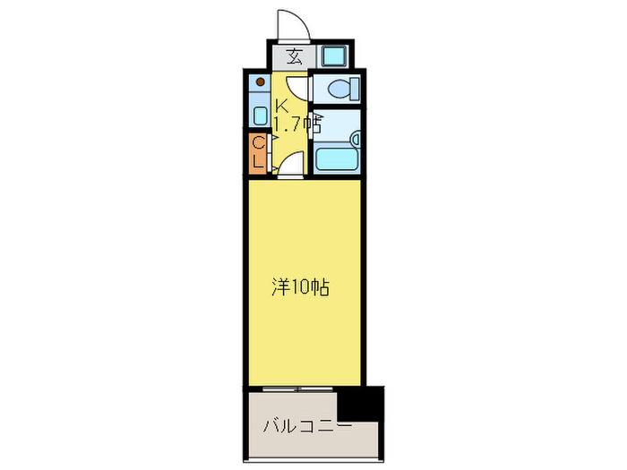 ソレアード薬院(2K/10階)の間取り写真