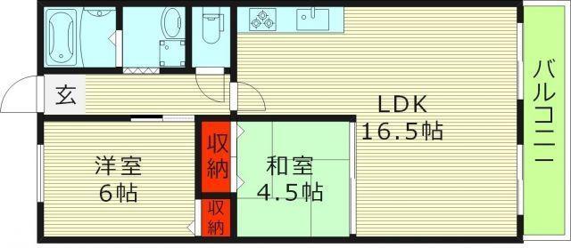 新森サニーガーデン(2LDK/3階)の間取り写真