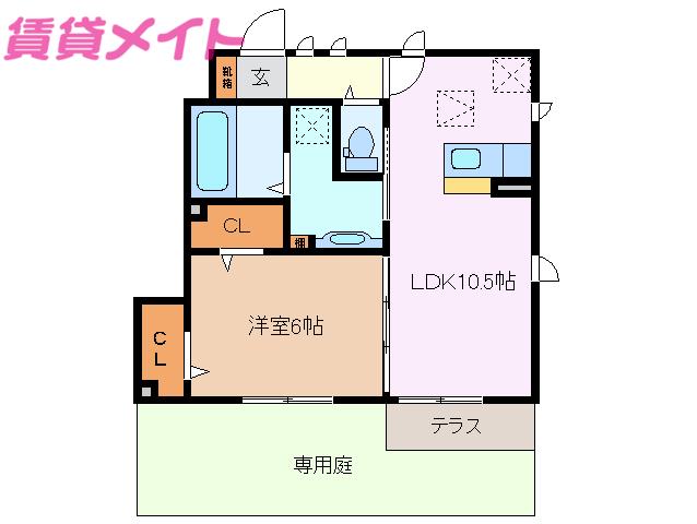 エムケーシープ(1LDK/1階)の間取り写真