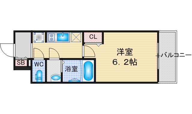 メイクスアート黒川(1K/2階)の間取り写真