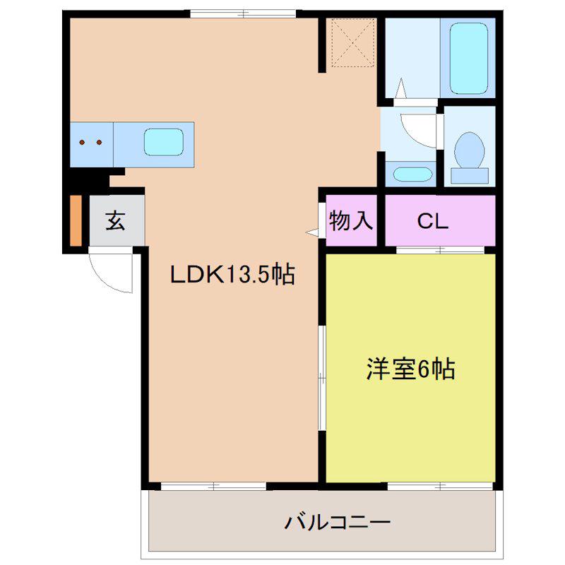 エスト1(1LDK/1階)の間取り写真