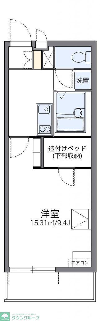 レオパレスルームス北越(1K/1階)の間取り写真