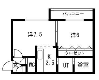 メゾンドエルム(1LDK/3階)の間取り写真