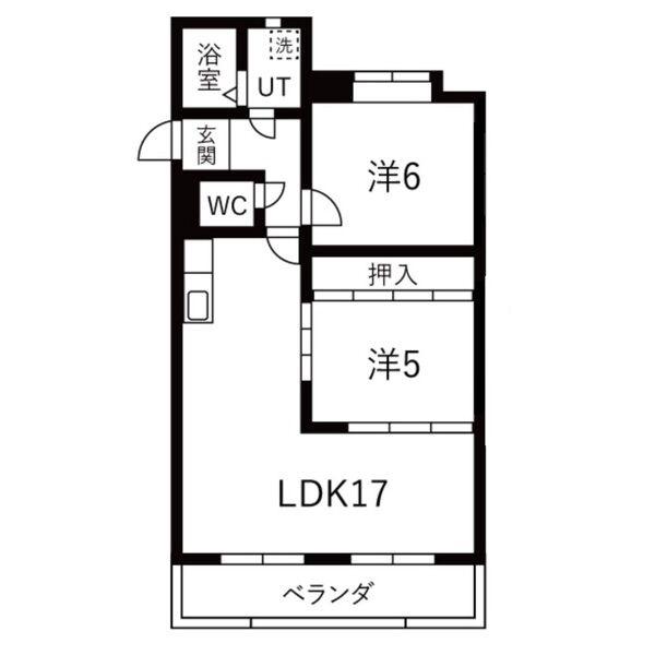グリーンハイツ名東(2LDK/3階)の間取り写真