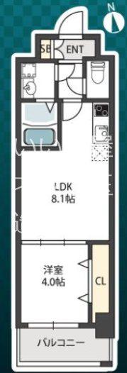 グランパシフィック今里INNOVATION(1LDK/4階)の間取り写真