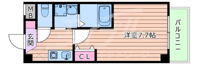 AILE南茨木(1K/4階)の間取り写真