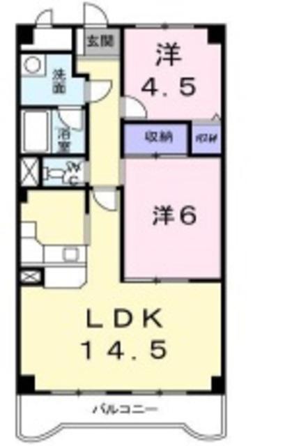 アルファビア池内(2LDK/3階)の間取り写真