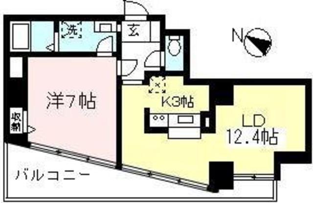 ライフガーデン向ヶ丘(1LDK/4階)の間取り写真