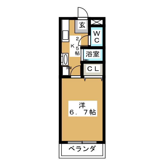 コーポ薫風(1K/2階)の間取り写真