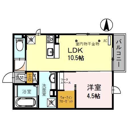 ALLOGGIO(1LDK/1階)の間取り写真