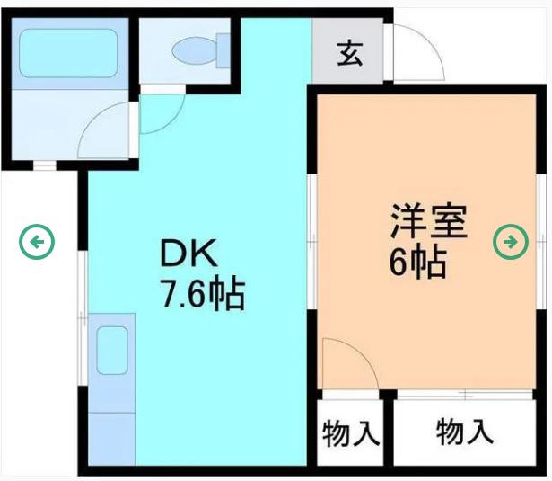 ドエル風見鶏 I(1DK/1階)の間取り写真