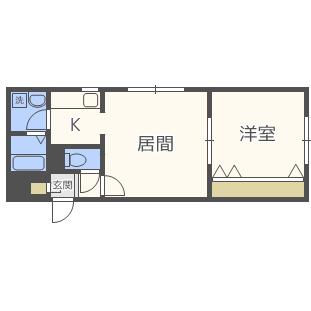 プリマクラッセ菊水(1LDK/2階)の間取り写真