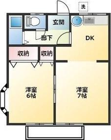 市野コーポ(2DK/2階)の間取り写真