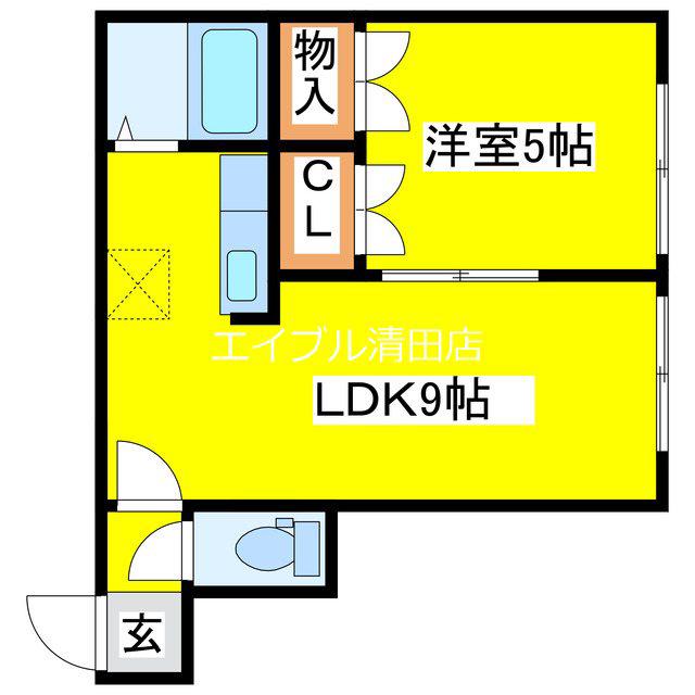 ハウスドマーニ(1LDK/2階)の間取り写真