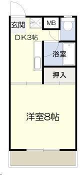 KOUSEIマンション(1K/4階)の間取り写真