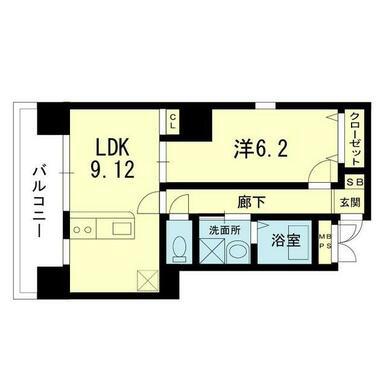ロマージュ上通並木坂(1LDK/5階)の間取り写真