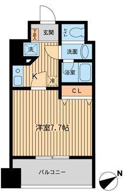 プライムアーバン門前仲町(1K/2階)の間取り写真