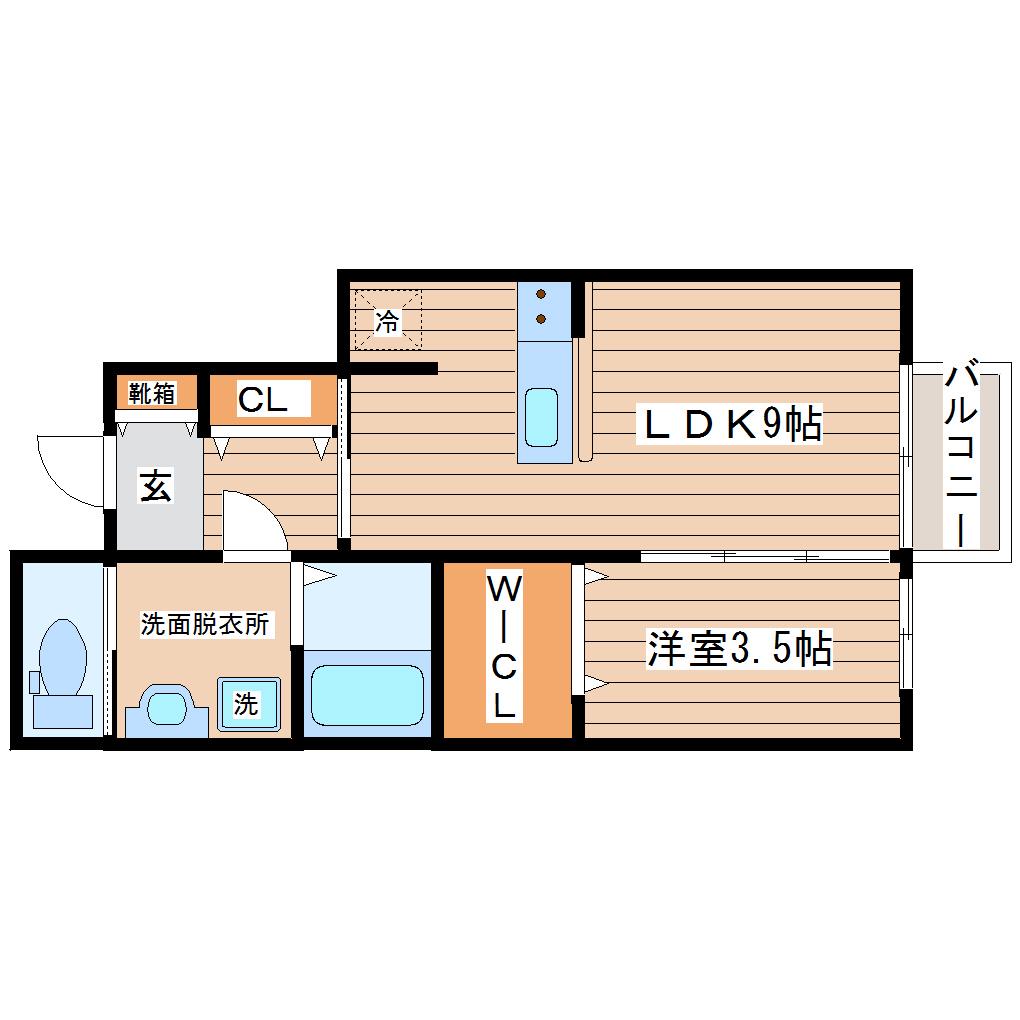 PALMAS(1LDK/1階)の間取り写真