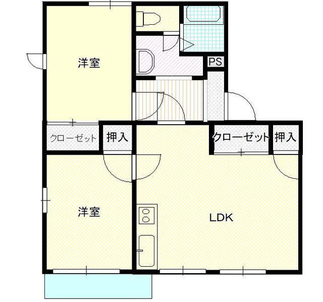 平和台ハイツI(2LDK/1階)の間取り写真
