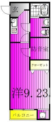 SKリデンテ白井笹塚I(1K/2階)の間取り写真
