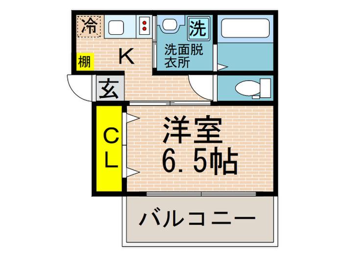エメラ東洋5-C(1K/5階)の間取り写真