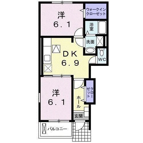プロムナ-ド壱番館(2DK/1階)の間取り写真