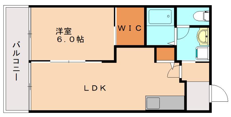 フォンティーヌIIB棟(1LDK/2階)の間取り写真