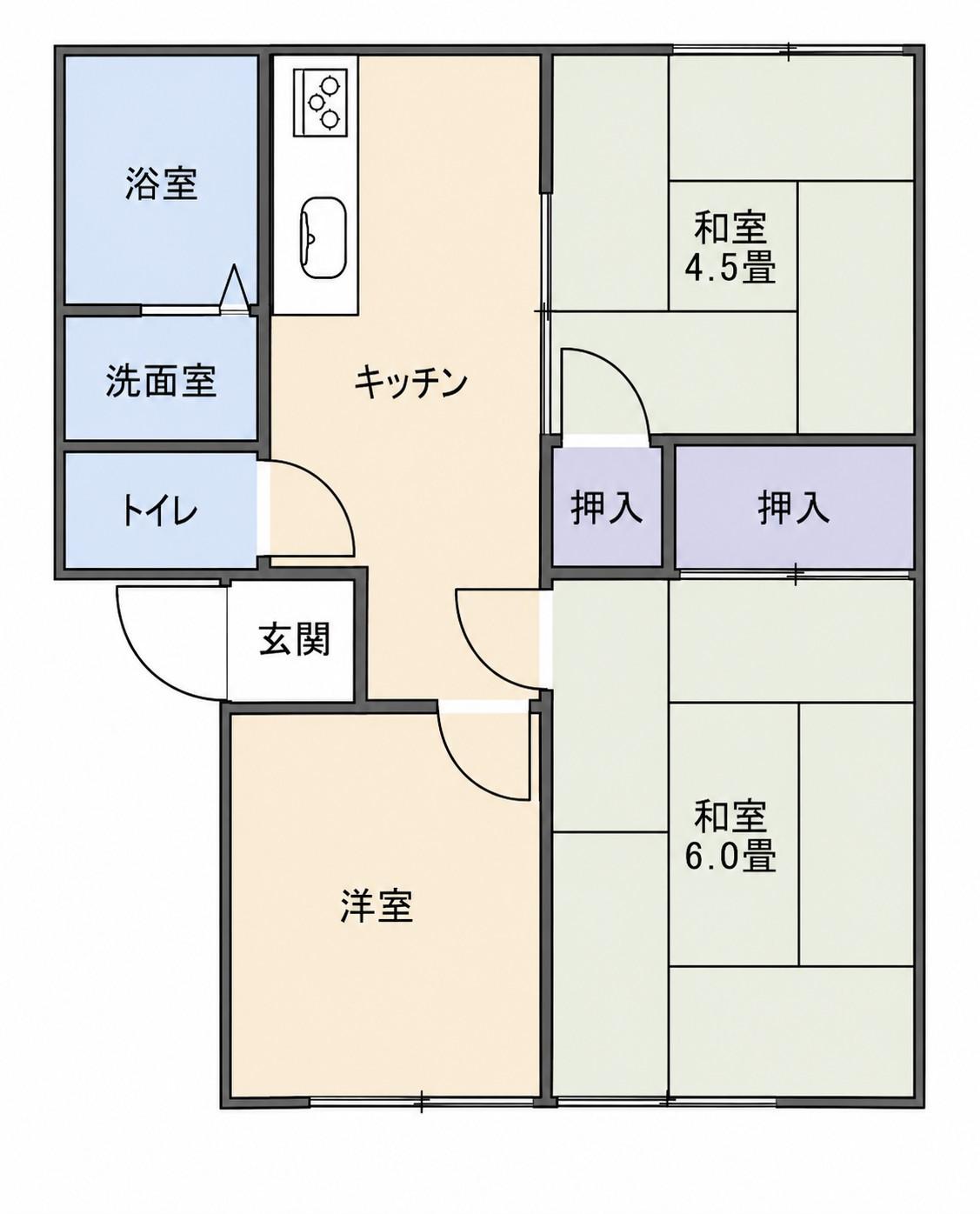 ハイツ関口(3DK/2階)の間取り写真
