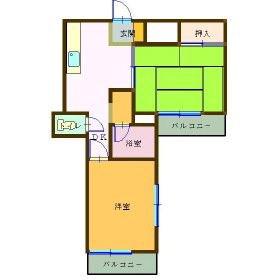 マエザワ第2コーポ(2DK/3階)の間取り写真