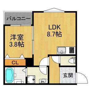 LE COCON一宮(1LDK/1階)の間取り写真