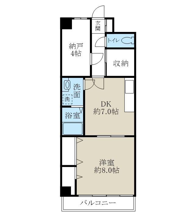 フレンディビル(1SDK/7階)の間取り写真